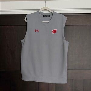 Under Armour Wisconsin On Field Collection Knit Waffle Vest Coldgear Size Large